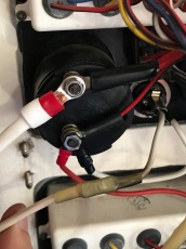 New red wire on top, white on the bottom.